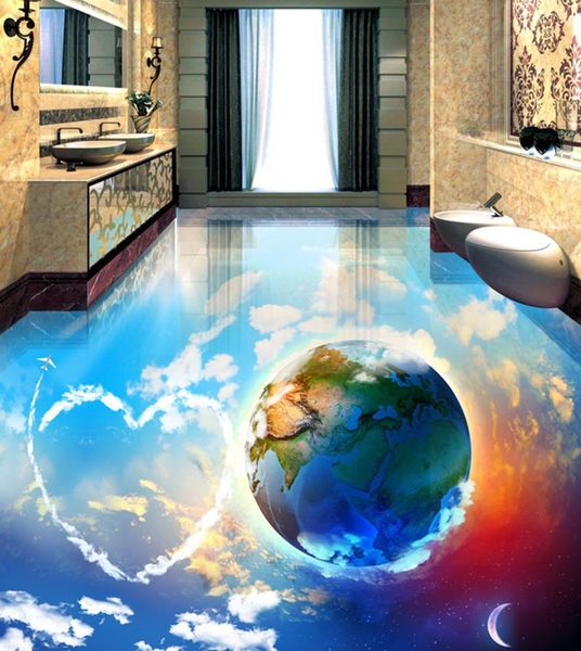 

wallpapers [self-adhesive] 3d love the earth 1917 floor wallpaper mural wall print decal murals