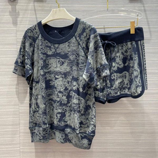 

women's t-shirt summer sets harajuku fashion print casual shorts, White