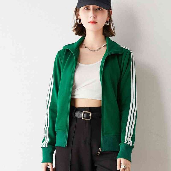 

sweater women's spring and autumn new 2021 jacket fashion ins short zipper cardigan korean solid color pocket casual sweater, Black