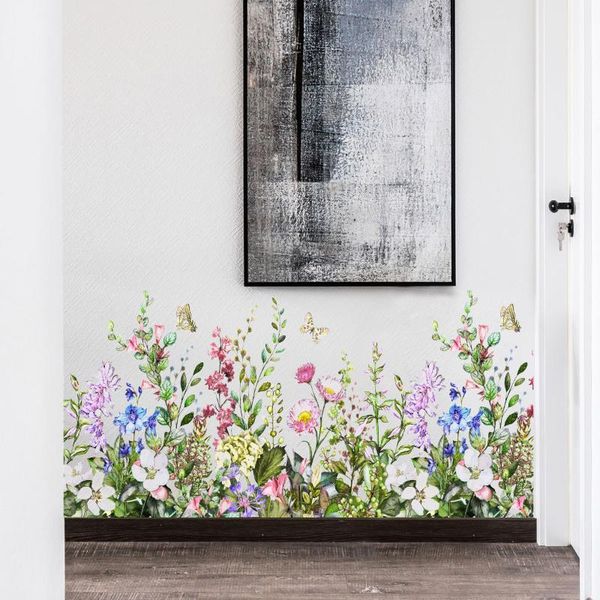 

wall stickers 2pcs plant flower circulation collage hall background decoration sticker pvc wallpaper for living room