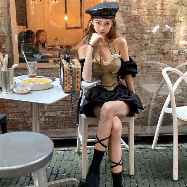 

short skirt set 2 women tracksuits piece aummer splicing slim bodycon fluffy mini fashion party club outfit, Gray