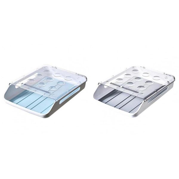 

grid egg rack holder automatic rolling container stackable storage tray kitchen fridge box bottles & jars