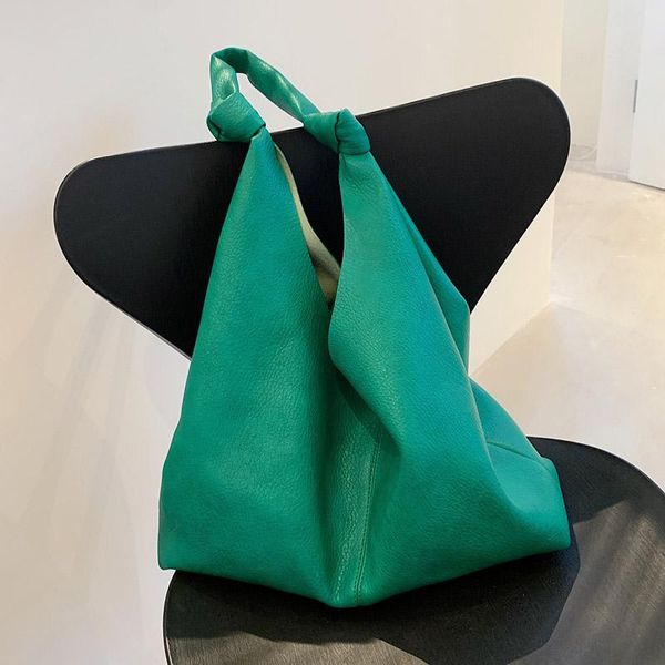 Borse da sera Borsa a tracolla grande secchiello in pelle PU da donna Borse e portamonete di grande capacità Borsa tinta unita verde giallo