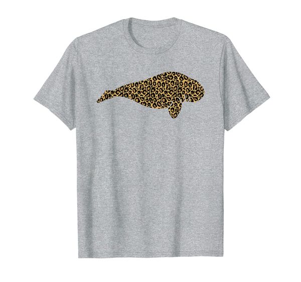 

dugong leopard print manatee marine animal lover women gift t-shirt, White;black