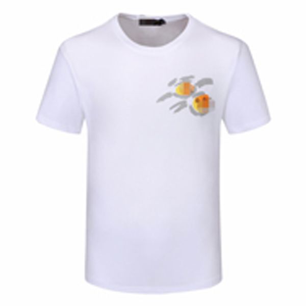 

yn7 brand men's t-shirt bermuda european hip-hop printed short-sleeved t-shirt summer new round neck cotton men's shirt, White;black
