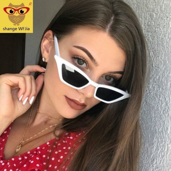 

new cat eye sunglasses women small vintage brand designer sunglasses retro yellow women sunglasses women shades, White;black