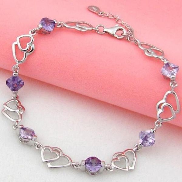 

charm bracelets women adjustable link chain jewelry gifts simple heart bracelet crystal hollow wristband accessories, Golden;silver