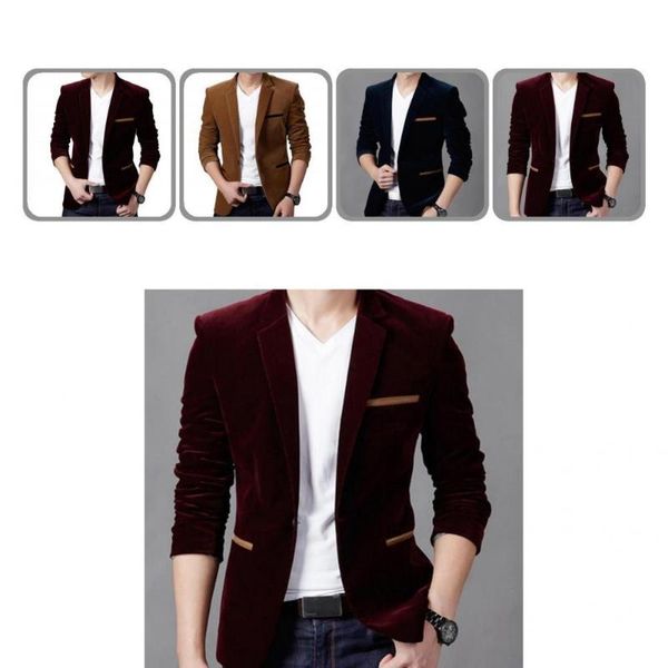 

men's jackets soft excellent solid slim fit single button suit jacket long lasting blazer warm-keeping for autumn, Black;brown