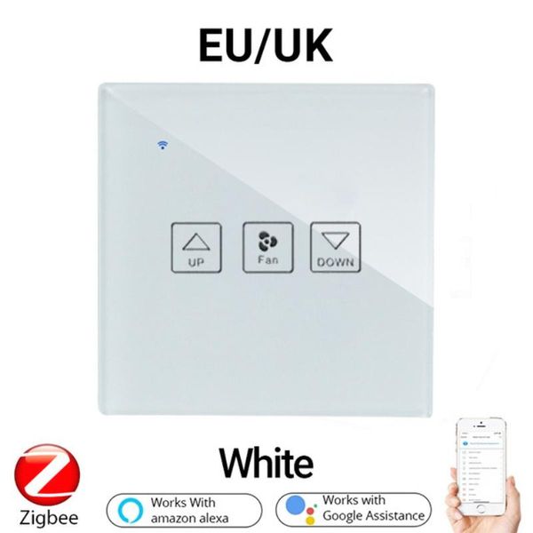 

smart home control wall touch switch zigbee3.0 eu/uk dimmer/fan/curtain tuya/smart life app module remote with alexa google