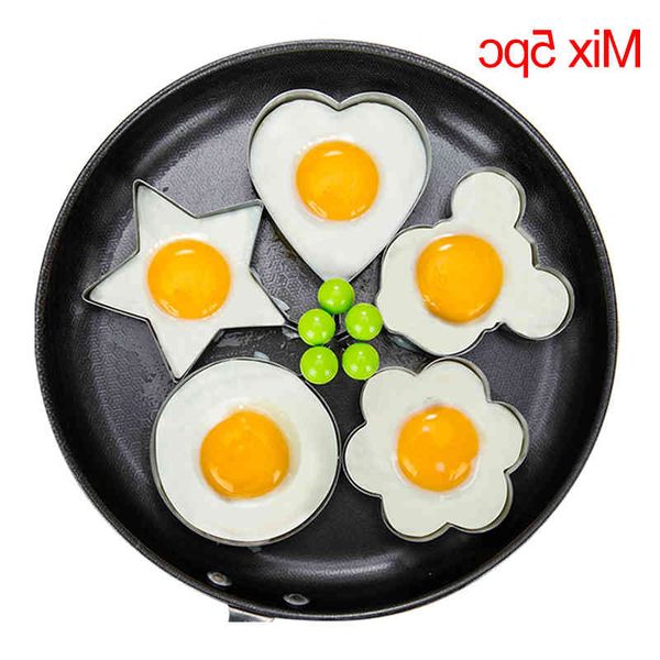 

5 parts/set stainless steel egg mold pancake rings mirror shape kitchen cooking tools accessories gadgets wholesale