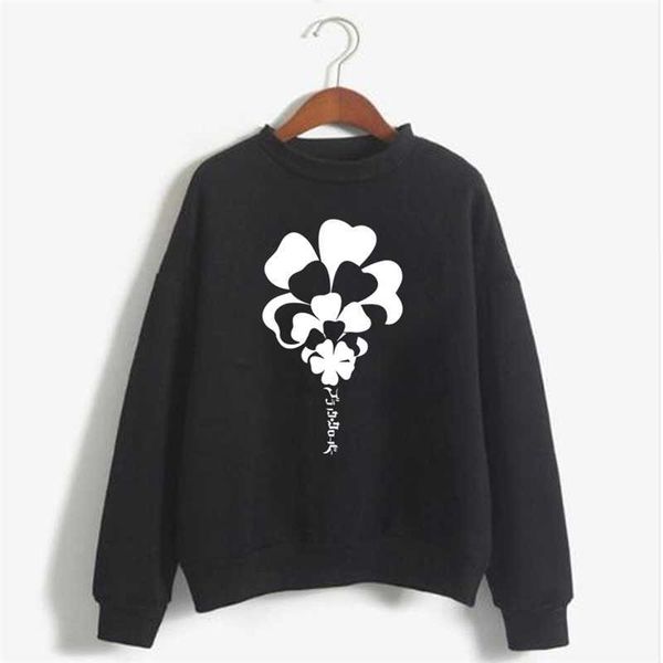 

lucky flower black clover anime men women sportswear hoodie sweatshirt loog sleeve top