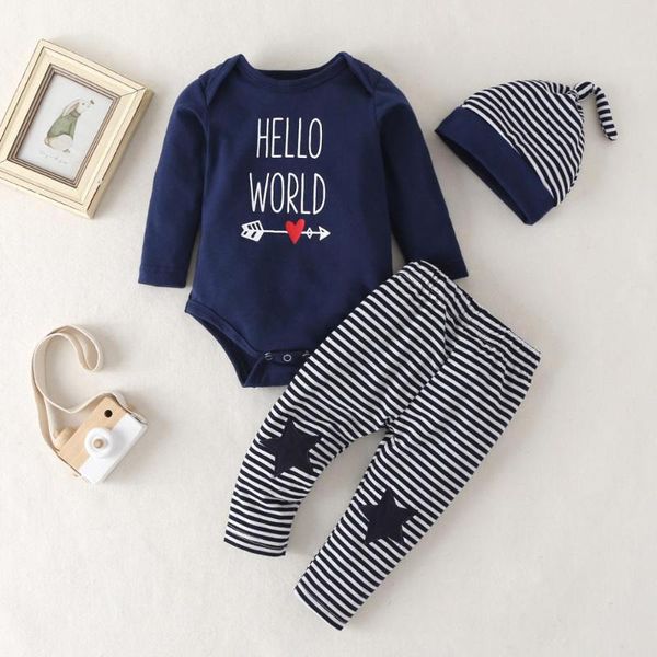 

clothing sets born baby boy girl clothes bodysuits+pants+hats cartoon cotton roupa de, White