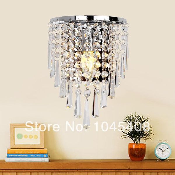 

wall lamp stainless steel k9 crystal lamps with e14 led bulb 1pcs