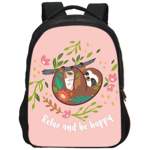 

backpack sloth relax and be happy daypack bradypod schoolbag print rucksack satchel school bag outdoor day pack
