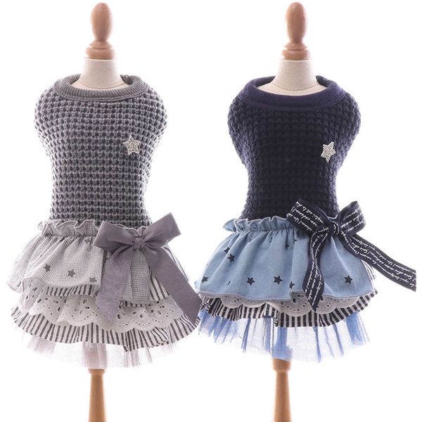 

dog autumn and winter wool shawl skirt thick warm small pet clothing 1258