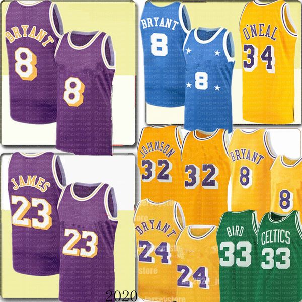 

retro earvin 32 johnson jersey 23 james larry jerseys basketball jerseys, Black;red