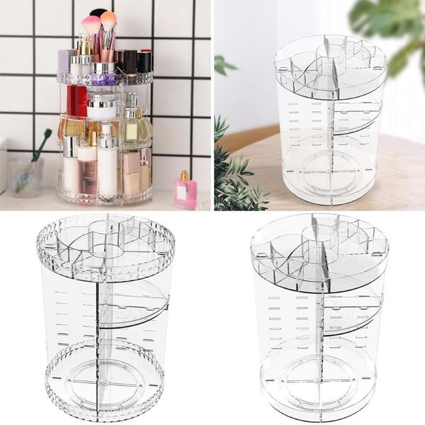 

storage boxes & bins 360Â° rotatable makeup organizer carousel cosmetics vanity case rack rotating cosmetic drawer