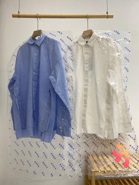 

men's casual shirts oversized genderless shirt adererror irregular hem special women's cotton streetwear, White;black