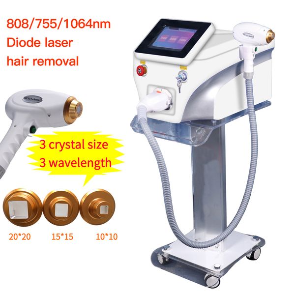 

755nm 808nm 1064nm 3 wavelength 808nm diode laser 808nm laser hair removal machine for salon, Black