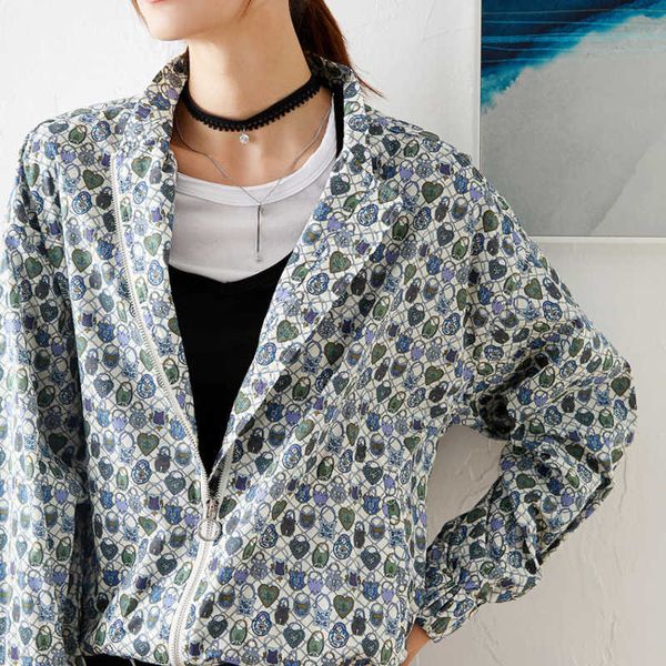 

women's jackets print closure leisure blouse period coat and the loose thin jacket long sleeve cardigan short can custom size large 8na, Black;brown