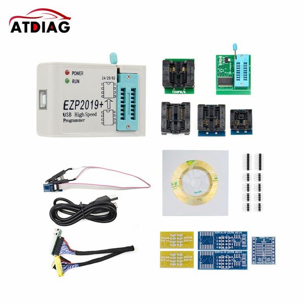 

code readers & scan tools ezp2021 high speed usb spi programmer+ 12 adapter sop8 test clip sop8/16 1.8v socket flash bois 24 25 eeprom