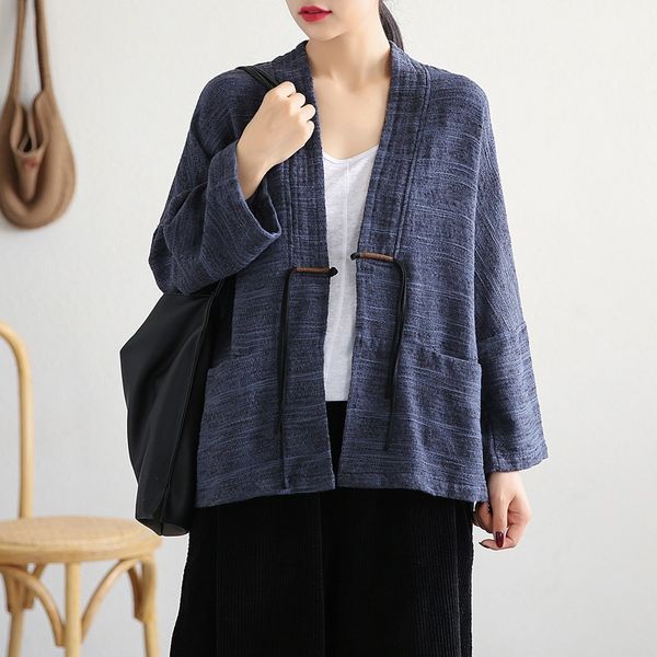 

women linen shirt chinese style vintage retro shirt cardigan coat fairy tai chi uniform tang suit casual hanfu 10262, Red
