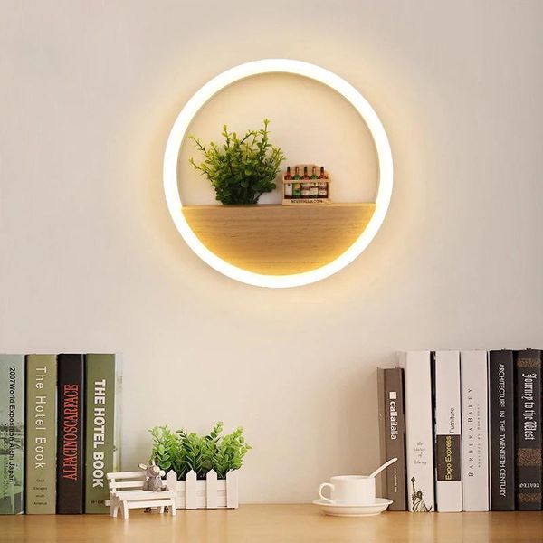 

wall lamps living room led northern european simple decorative geometric round study bedside creative acrylic lights