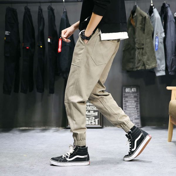 

19 new casual pants loose legged sports men's trousers trendy shopkeeper's overalls, Black