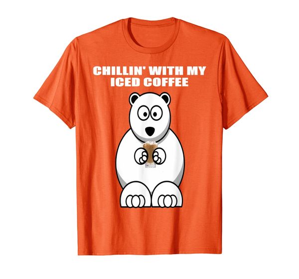 

cute polar bear i love iced coffee lover caffeine cup of joe t-shirt, White;black