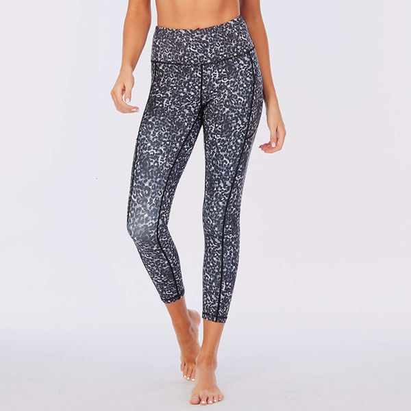 

popular printed dark leopard yoga pants for women, Gray