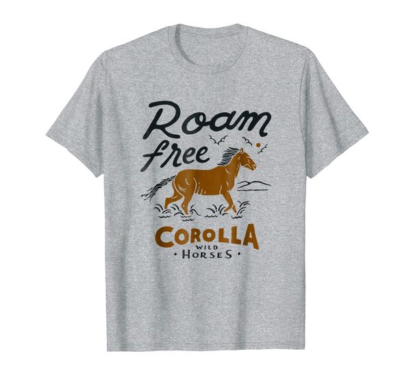 

corolla wild horse t shirt outer banks souvenirs obx nc, White;black