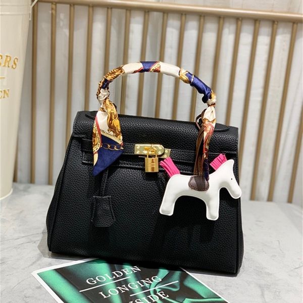 

christmas designer wallet lychee pattern leather ladies fashion handbag shopping bag factory ing, Black