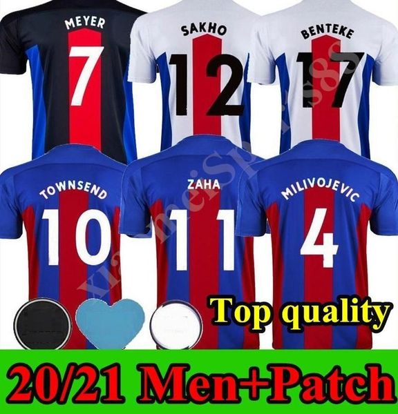 

20 21 crystal zaha mateta soccer jerseys milivojevic townsend sakho benteke 2020 2021 j. ayew kouyate tomkins palace football shirts uniform, Black;yellow