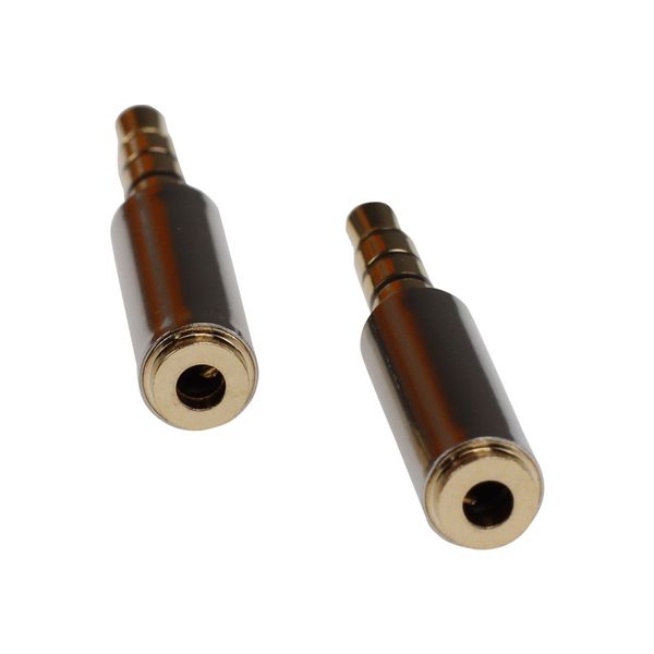 Plugue macho de metal de 3,5 mm para conector de soquete fêmea de 2,5 mm Adaptador de áudio Conversor de fone de ouvido estéreo com conector de 3,5 mm e 4 polos