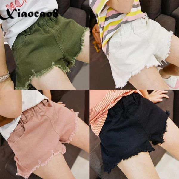 

shorts big girls denim childen kids summer hole jeans loose for gilrs toddler baby girl clothes pants 5 6 8 10 12 14 16, Black