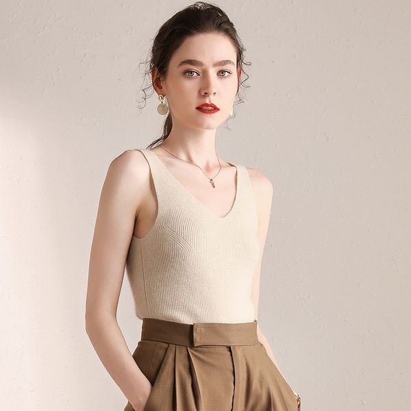 

2021 new female autumn winter warm thickening women knitting v-neck 100% cashmere vest sweater uijy, White;black