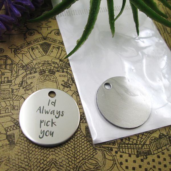 

40pcs--stainless steel charms"i'd always pick you" more style choosing diy pendants fo necklace, Bronze;silver