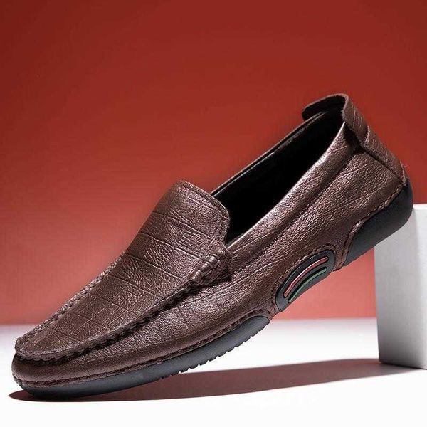 

men's sho 2021 trend summer men's casual leather soft soled lazy bean