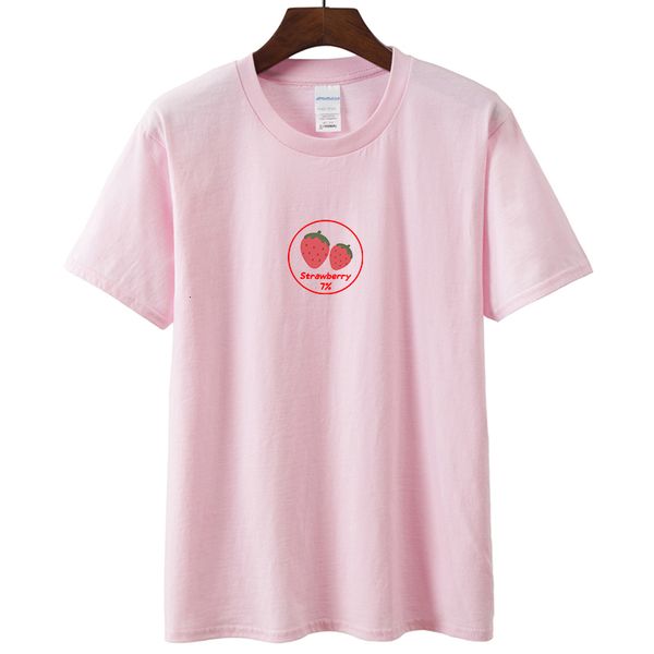 

2021 new harajuku kawaii strawberry graphic t women's will see beautiful kpop short school style street loose shirt qxvk, White