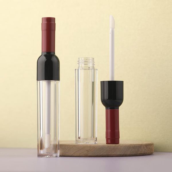 

20pcs 5ml lipgloss plastic bottles containers empty red wine tube eyeliner eyelash container mini lip gloss split bottle