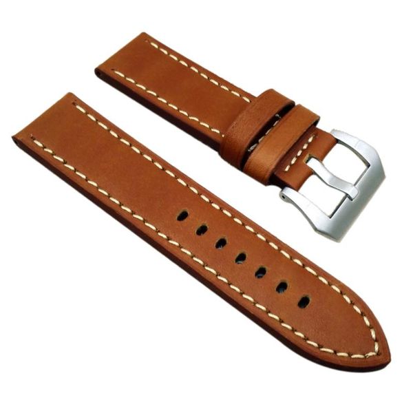 

watch bands 24mm men leather band replacement strap (brown), Black;brown