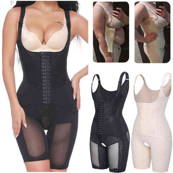 Fräulein Moly Ganzkörper Shaper Modelinggürtel Tailentrainer Butt Lifter Oberschenkel Reduzierhöre Tummy Control Push Up Shapewear Corsett 211112