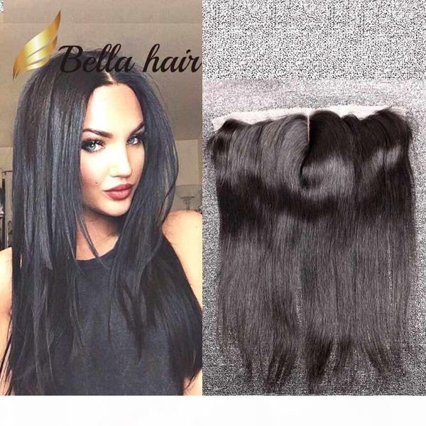 

13x4 straight brazilian indian peruvian mongolia lace frontal closure ear to ear lace frontals dyeable natural color human hair closures, Black