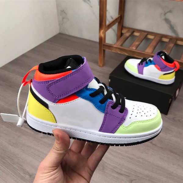 

1s infants toddler basketball shoes blackboard kid sport shoe obsian phantom turbo red lakers backboard trainer sneakers surprises, Black