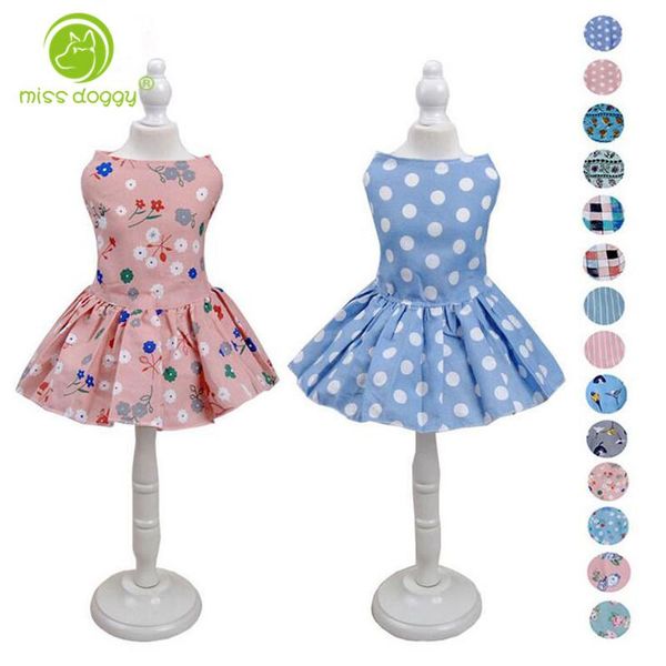 

dog apparel clothes for small dogs dress summer puppy cat cotton princess chihuahua pet mascotas-multi style printed