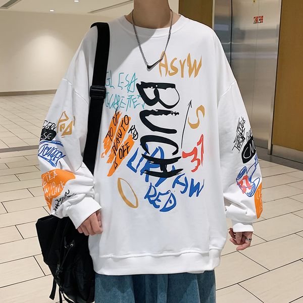 

new autumn spring 2021 hoodies sweatshirt for men's black loose hip hop punk streetwear casual fashion clothes oversize 5xl x4mx