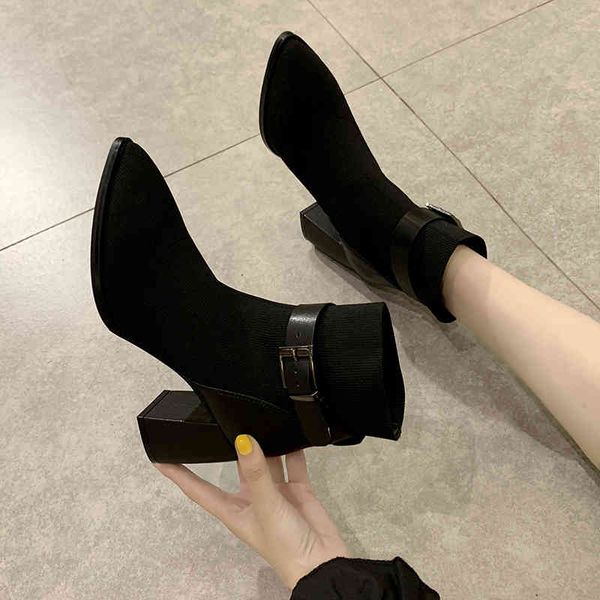 

boots fashionable high-heeled boots, women's boots kjvl, Black