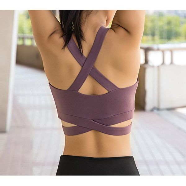 

gym clothing ladies fitness bra crossing strappy shockproof quick-dry crops for exercise fh99, White;black