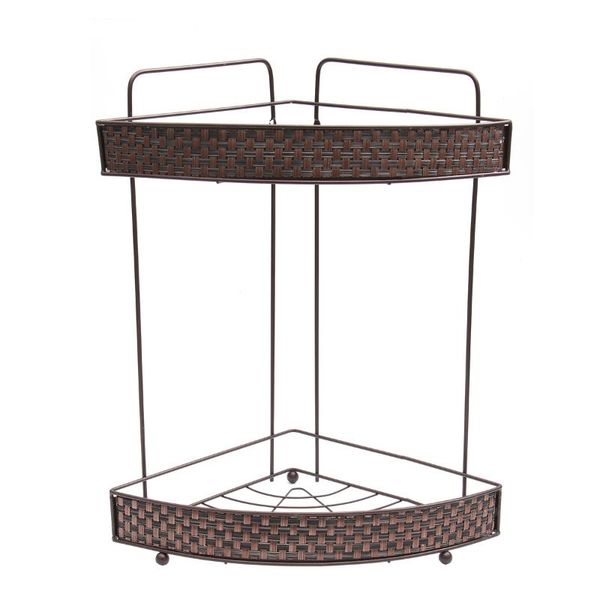 

bathroom storage & organization toilet shelf wall corner wall-mounted iron multi-layer rack traceless for home retro bronze small size 37x23