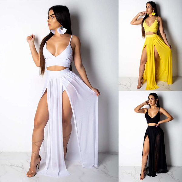 

large women's suspender vest dress two piece fashion slim suit skirt, Gray